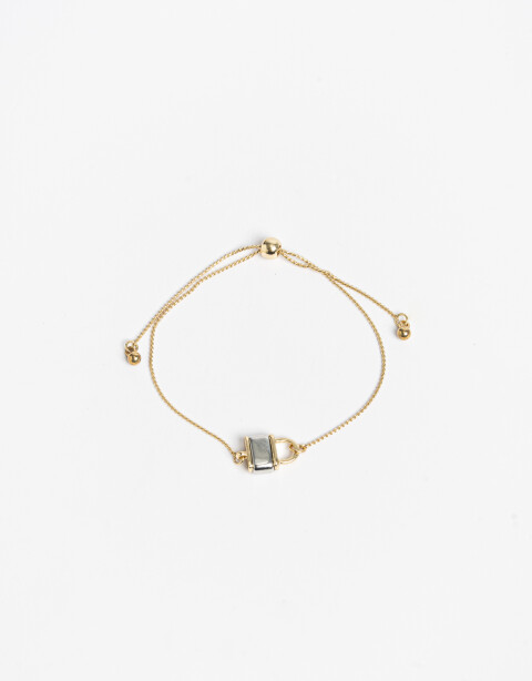Pulseras Flexibles Metal Pulsera Flexible Candado - Combinacion Bicolor