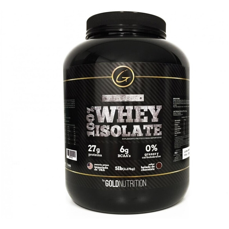 Whey Protein Isolate 100% Gold Nutrition Chocolate 2,27 Kgs. Whey Protein Isolate 100% Gold Nutrition Chocolate 2,27 Kgs.