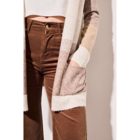 Cardigan Color Block Beige Melange