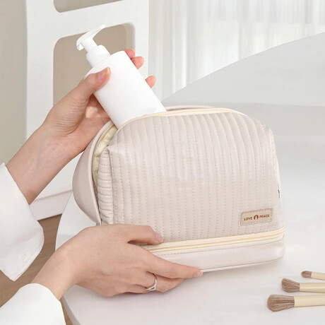 Neceser texturado con asa Blanco