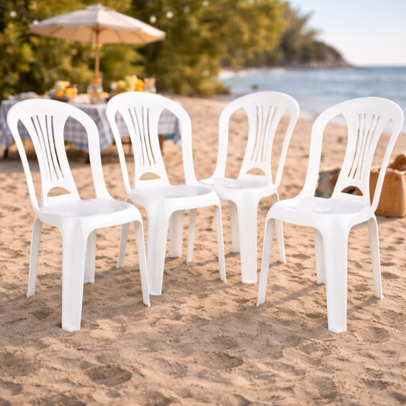 Set x4 Sillas Bistró sin apoya brazos BLANCO