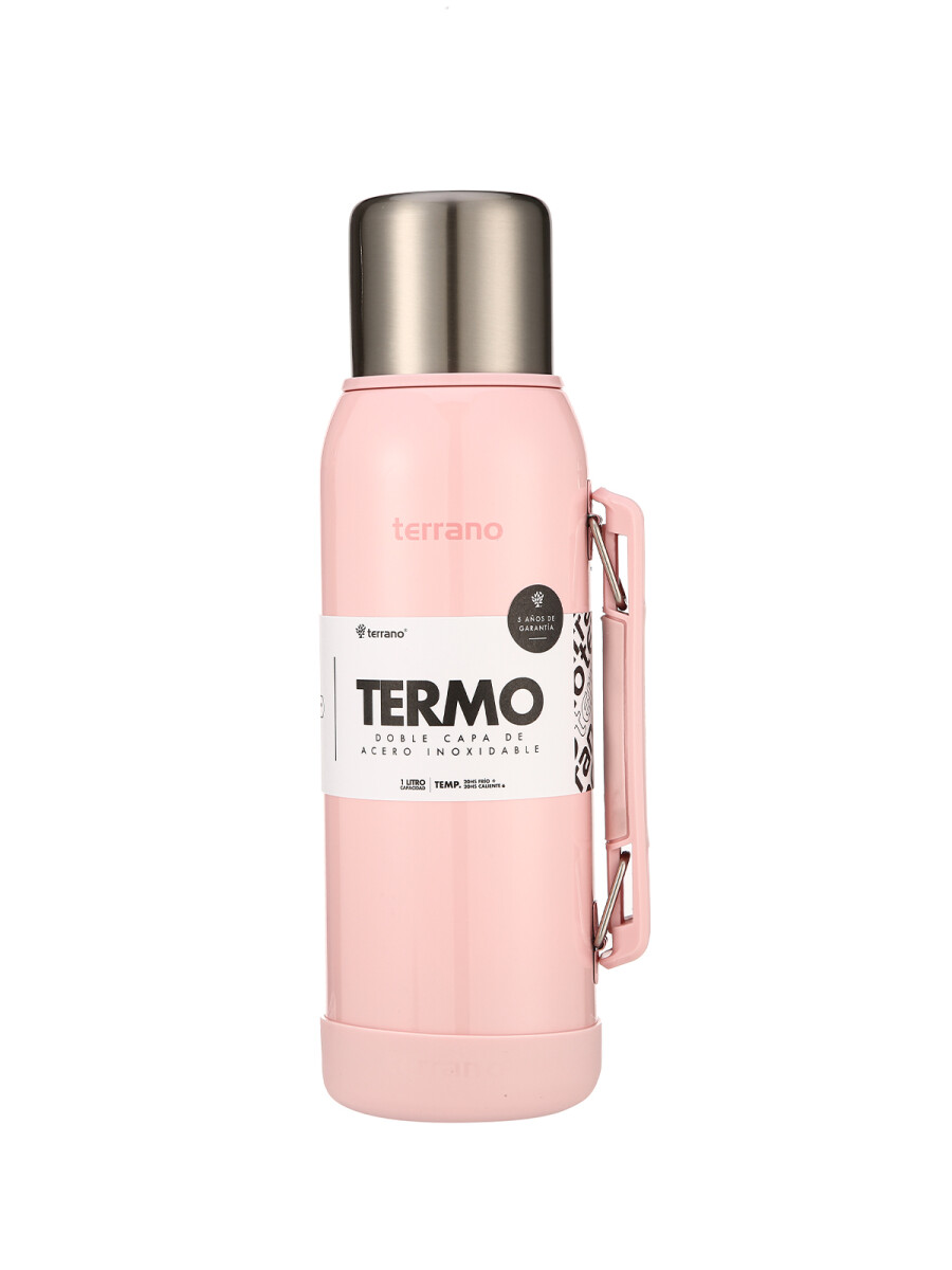Termo Premium 1lt. Con base de Silicona - Rosado Metalizado 