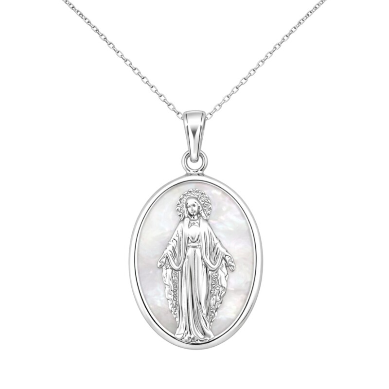 Dije virgen milagrosa - Plata 925 - nacar - CP4766 conpiedra