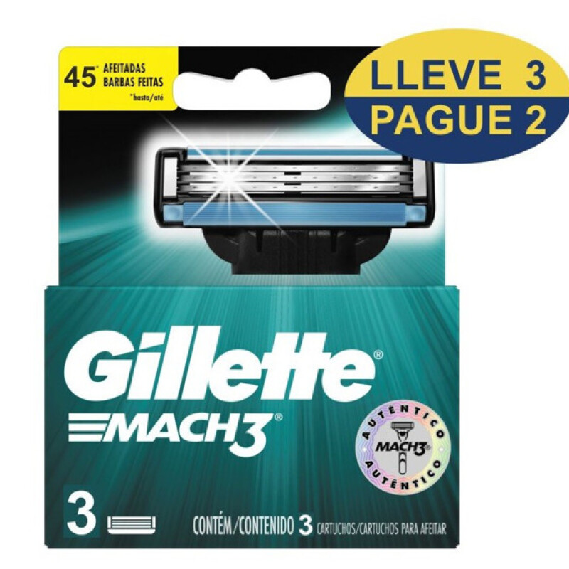 Gillette Mach 3 Dispenser 3x2 unidades Gillette Mach 3 Dispenser 3x2 unidades