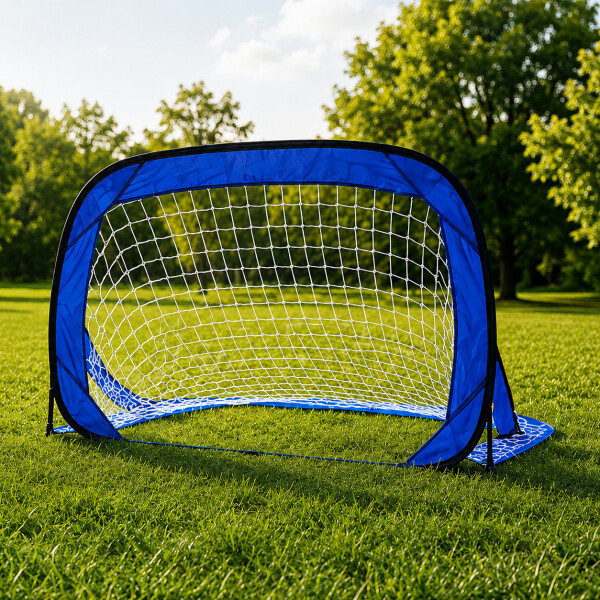 Arco Futbol Plegable Infantil Tela Oxford Facil Armado Niños Variante Color Azul