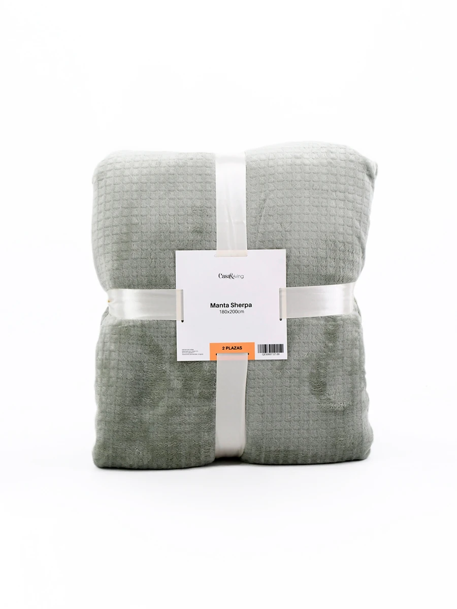 MANTA SHERPA 2 PLAZAS - VERDE 