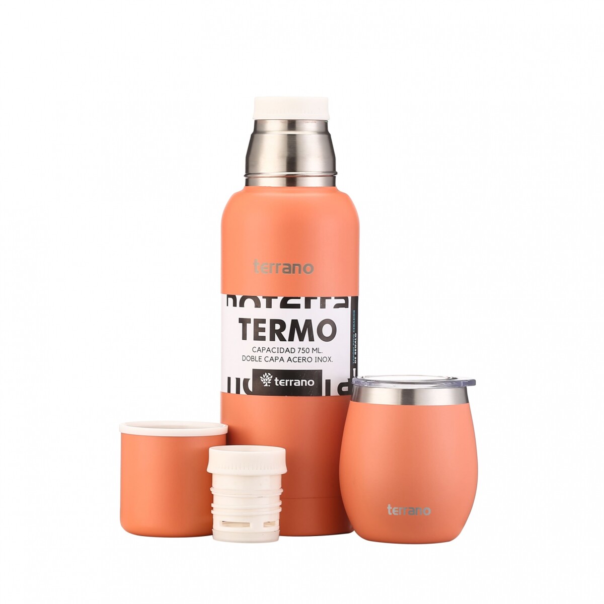 Kit 750ML Slim + Mate Con Tapa - Coral 