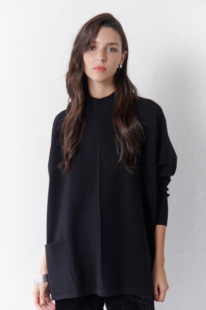 BUZO OVER POCKET NEGRO