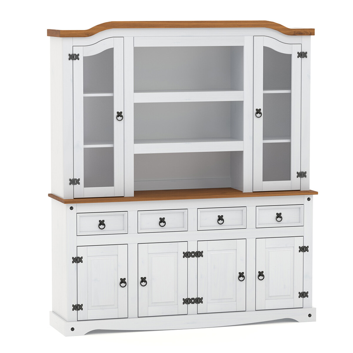 Modular Cristalero 6P4C Línea Naturale - Blanco/Roble 