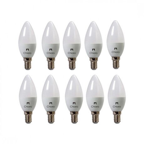 Pack x10 pcs Lampara LED Vela, E14 6W Luz Cálida