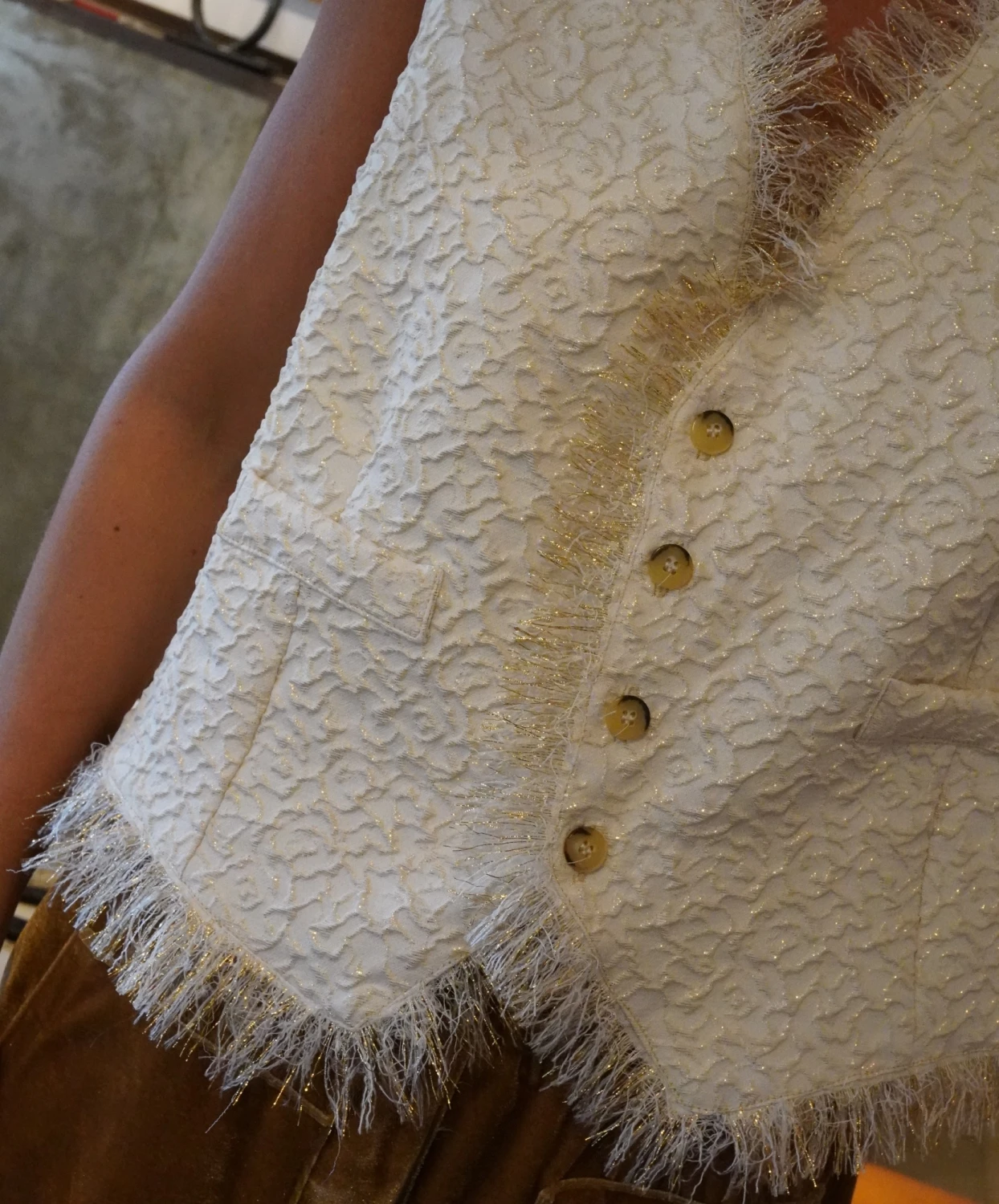 Brocato Vest crudo s