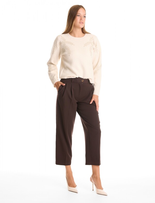 Pantalon Pinzas MARRON