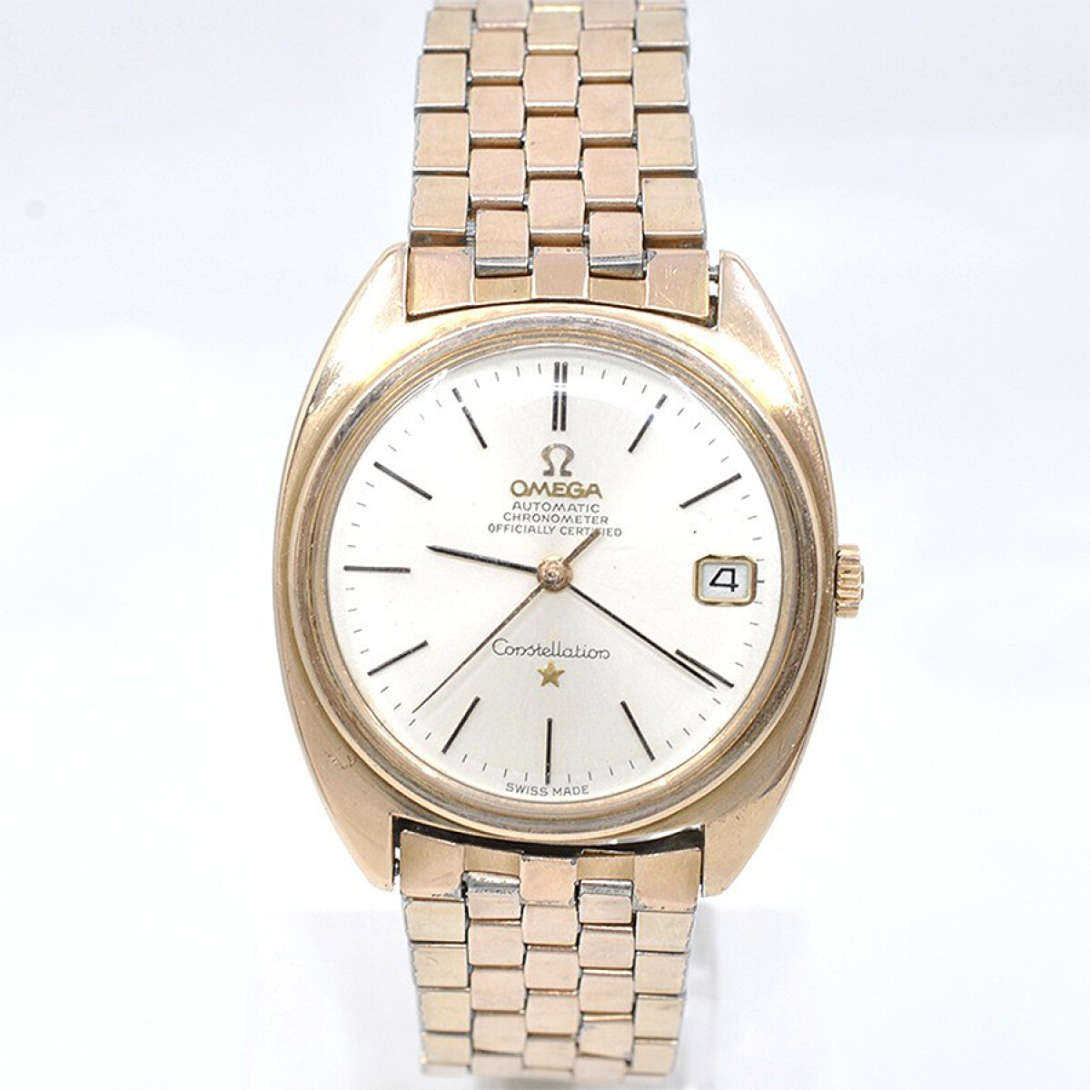 Omega Constellation Enchapado En Oro 168.017 Año 1966 Malla Original 