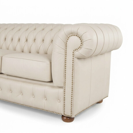 Sofá Chesterfield Novo - Cuero Básico - 3 cuerpos Off White - (Preventa)
