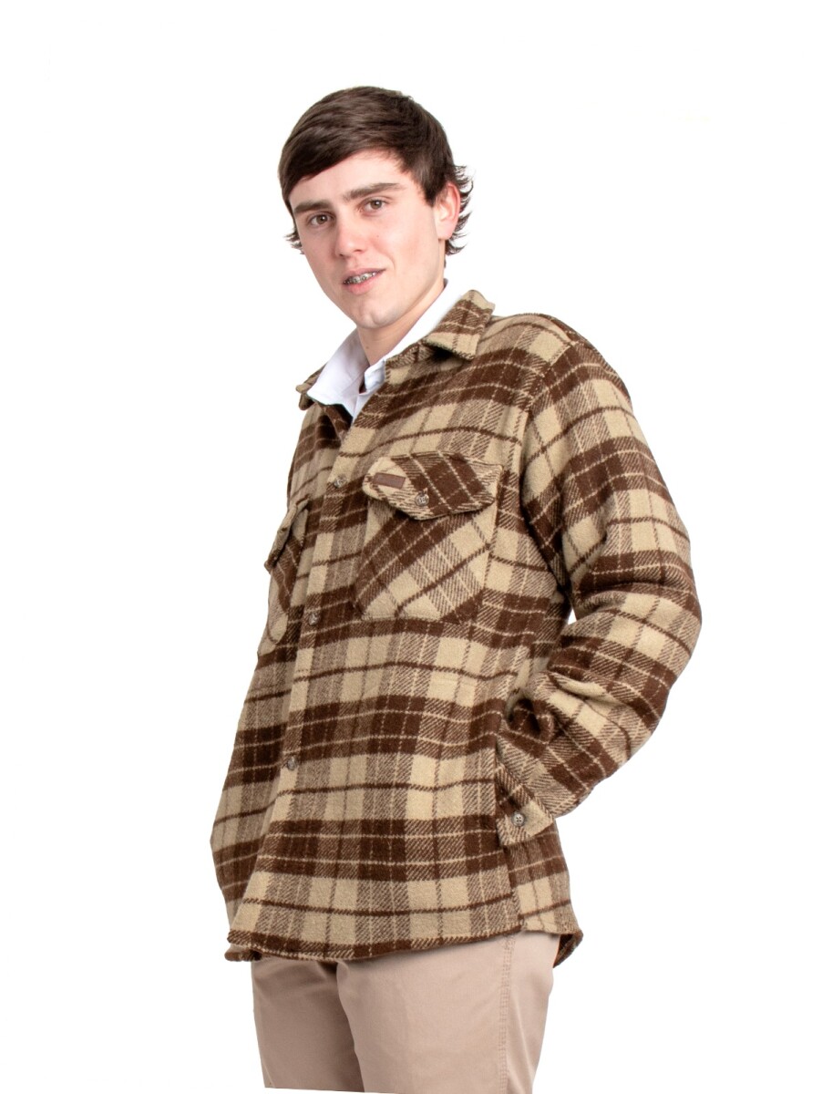 Camisa de Tartán 100% Lana caballero - beige 