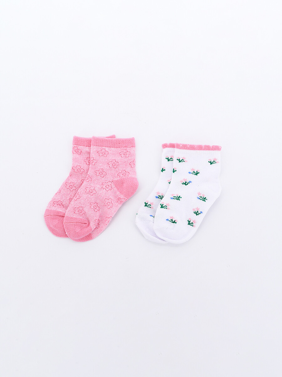 MEDIA BEBÉ ALGODÓN PACK X2 - ROSADO 