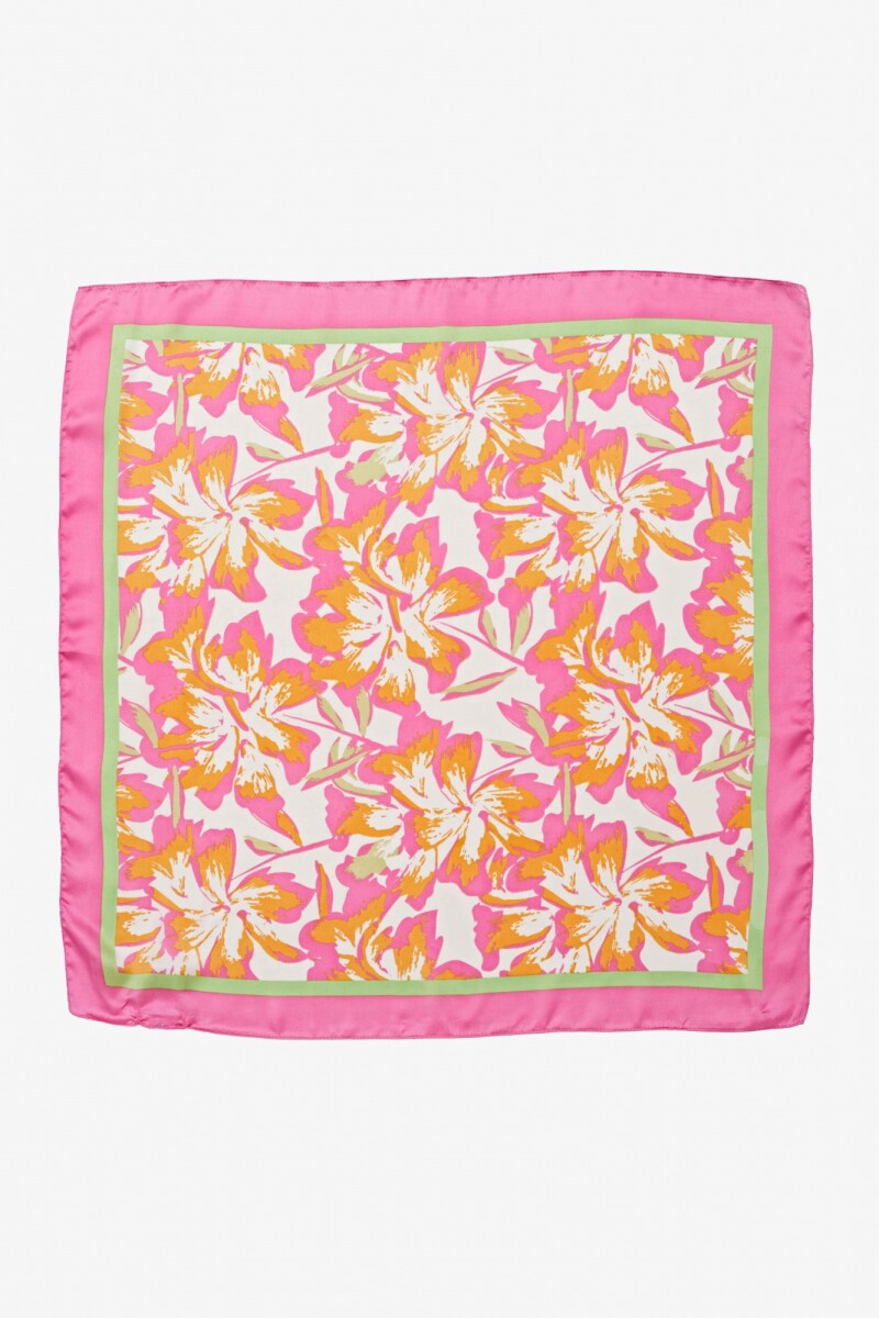 Pañuelo estampado floral - rosado 