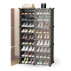 Zapatera 6 Puertas Organizador Multiuso Armable Moderno Marrón