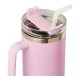 Jarra Vaso Terminico 1200ml Ac Inox y sorbete en Ac inox Rosado