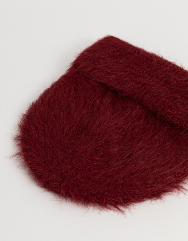 Gorro Romántico Gorro Efecto Peluche - Rojo Medio