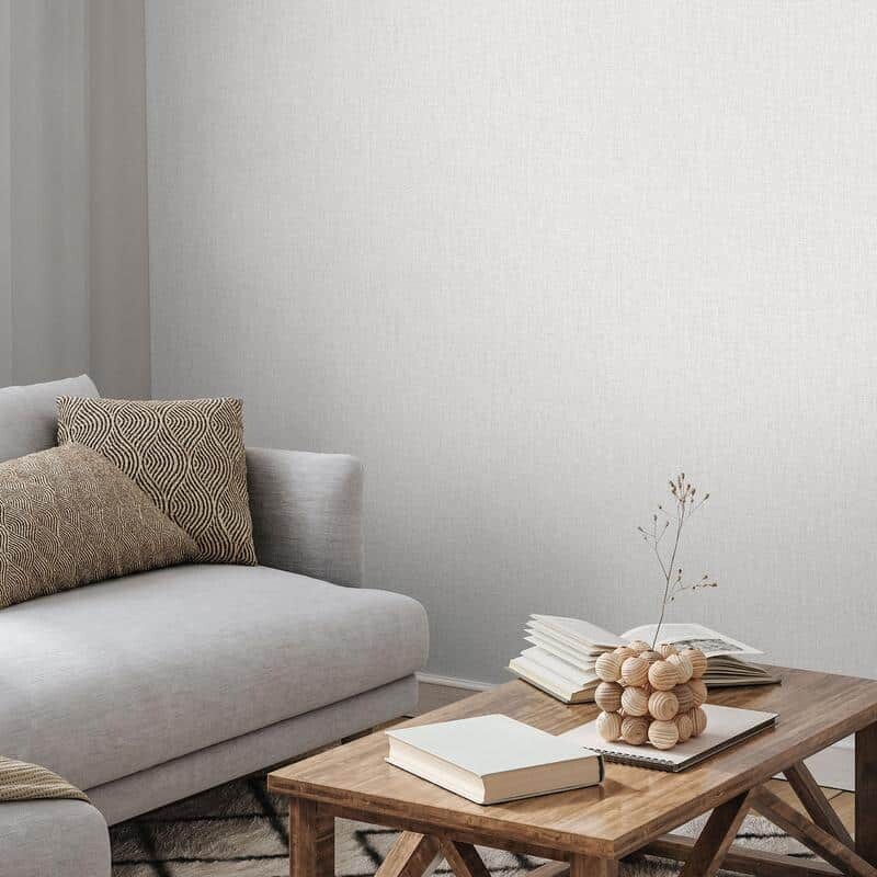 Empapelado Textile Plain White