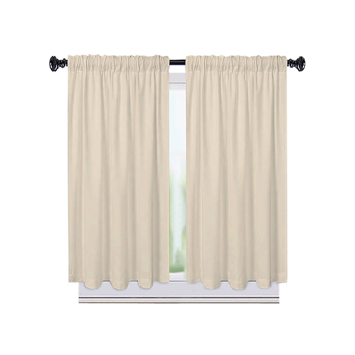 Cortina Alondra Home x1 Tela Panama Cocina Living 206x144 - Variante Color Beige 