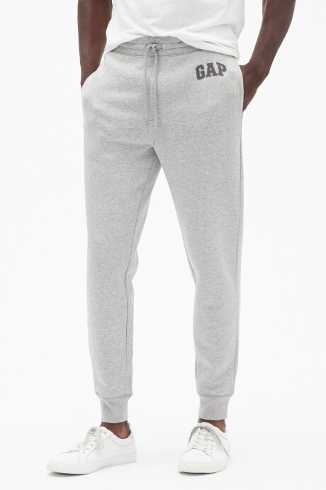 Pantalon Deportivo Con Felpa Logo Gap Hombre Light Heather Grey