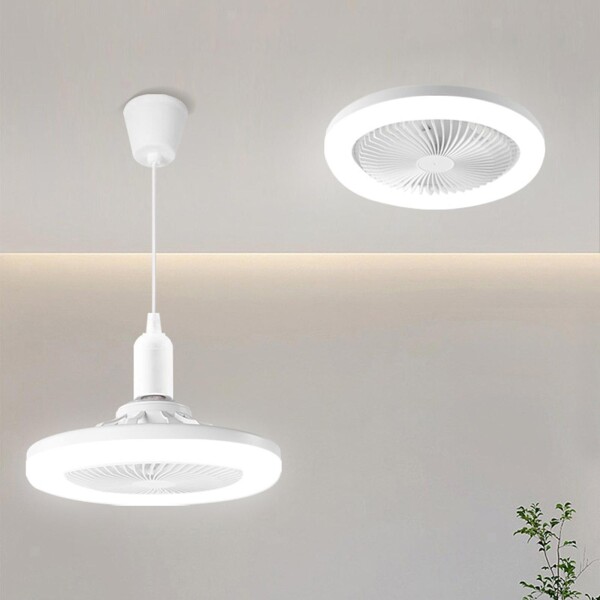 Lampara Led Ventilador Techo Rosca E27 C/ Control Ajustable Variante Color Blanco