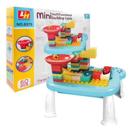 Mesa Didáctica Infantil con Pista y Bloques 60 Piezas 001