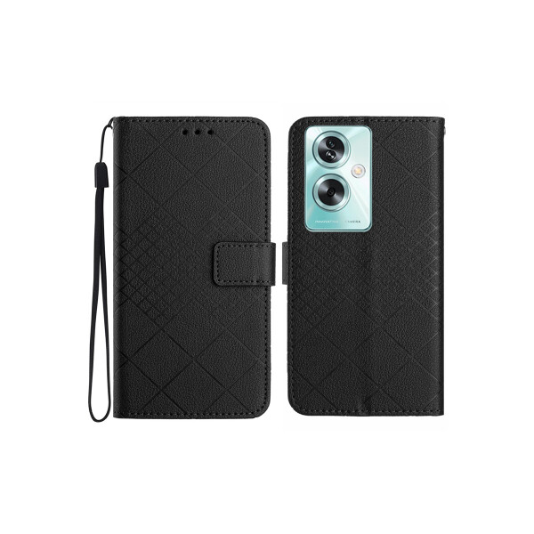 Flip cover para Oppo Reno11 F 5G diseño rombos color negro Flip Cover Para Oppo Reno11 F 5g Diseño Rombos Color Negro