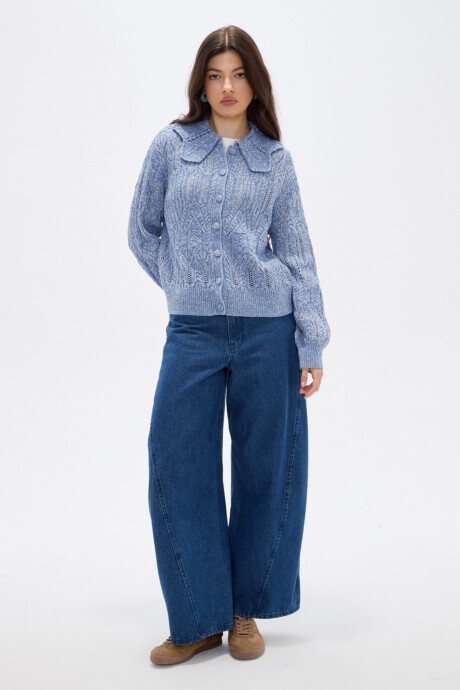 Cardigan Nerua Celeste Grisaceo