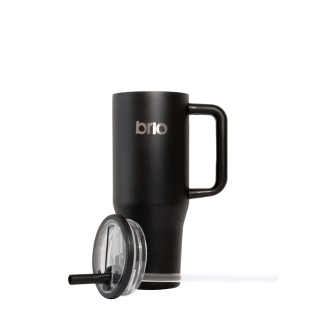 Vaso Térmico Brio Con Tapa Y Sorbito 1200 Ml Negro