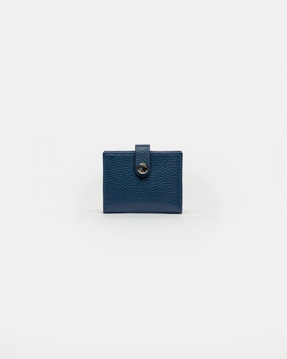 Billetera Sand En Cuero Graneado - Azul 