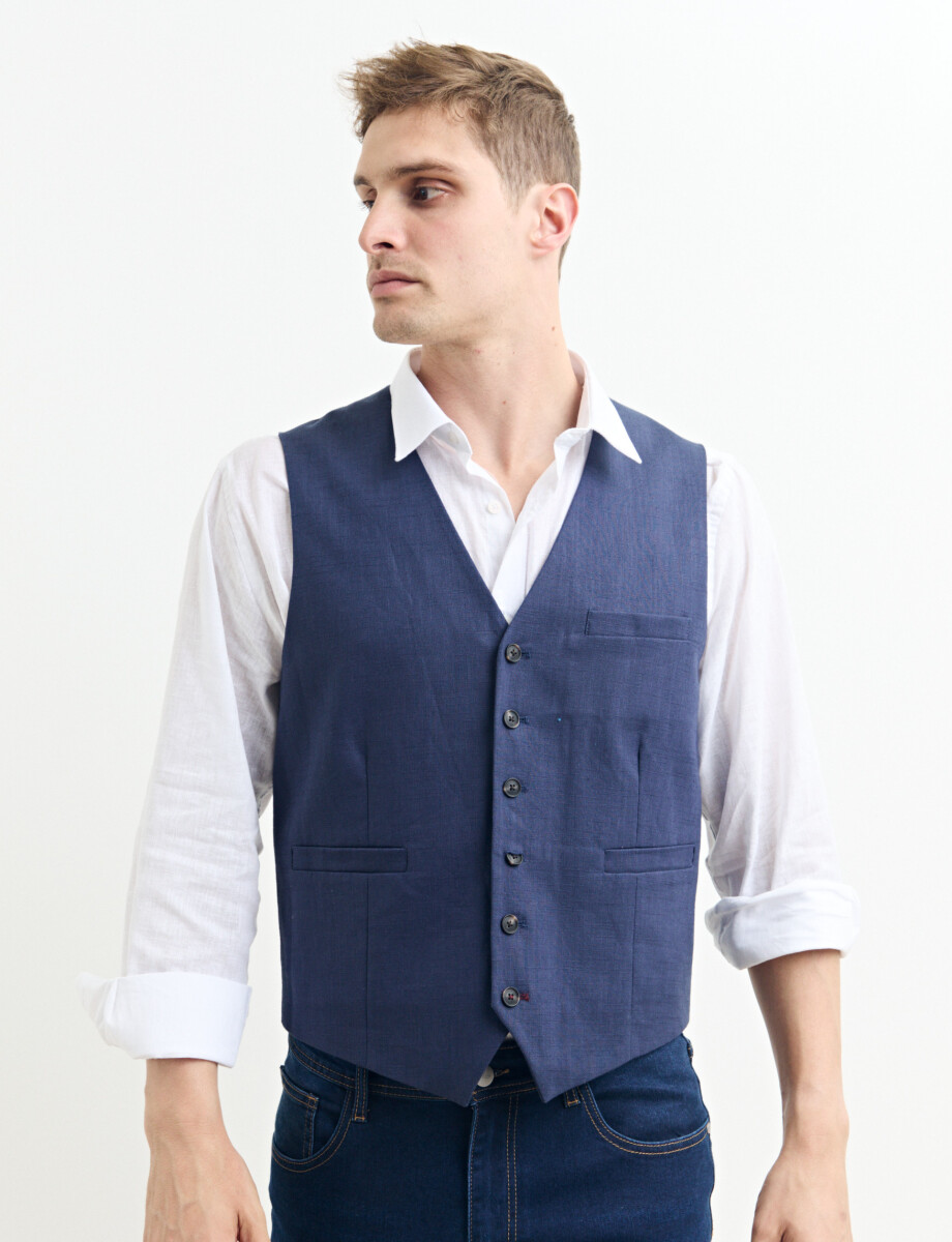 CHALECO HARRINGTON LABEL - Azul 