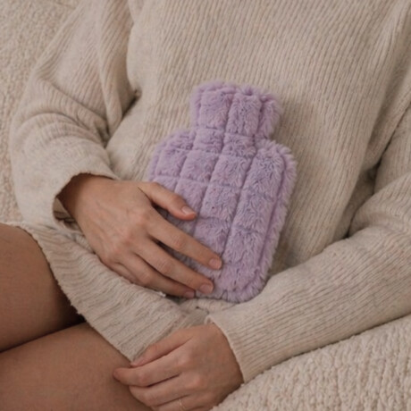 Bolsita de Agua Caliente 1L con Funda de Peluche Suave Violeta