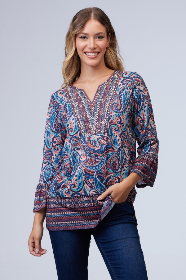 Blusa Print AZUL/MULTI