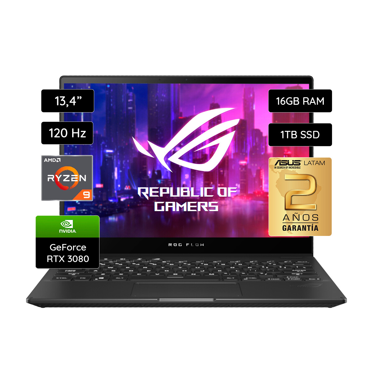 Notebook Gaming ROG Flow X13 GV301QH-K6325T Ryzen 9 16GB/1TB SSD 13.4" - Black 