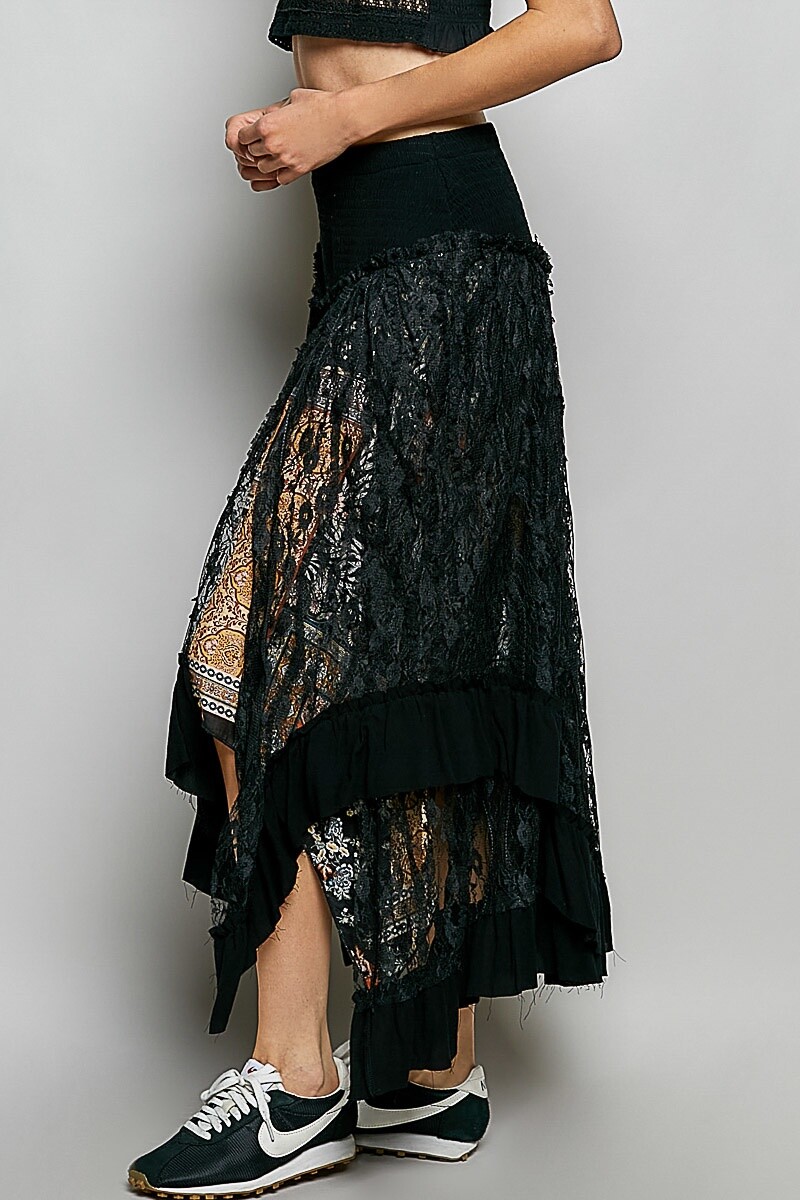 FALDA MIDI Negro