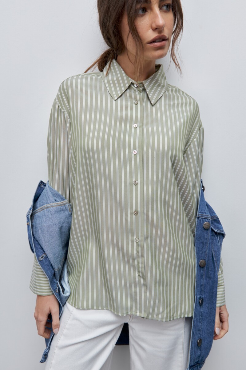 CAMISA DANAE STRIPE Verde Oliva