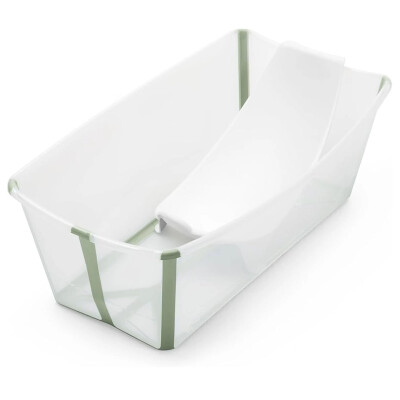 Baño Plegable Flexi Bath Transparente / Verde + Soporte Cuchara Stokke Baño Plegable Flexi Bath Transparente / Verde + Soporte Cuchara Stokke