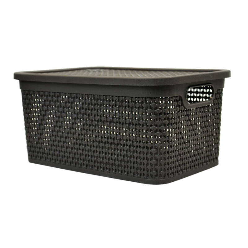Caja simil ratán 7,5 lts CHOCOLATE