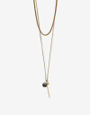 Collares Largos Metal Collar Largo Cadena Y Cordón En Set - Dorado Oro Amarillo