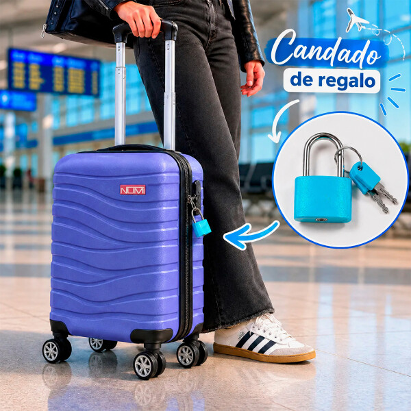 Valija Rigida Carry On Con Mango Telescopico Azul Pastel Valija Rigida Carry On Con Mango Telescopico Azul Pastel