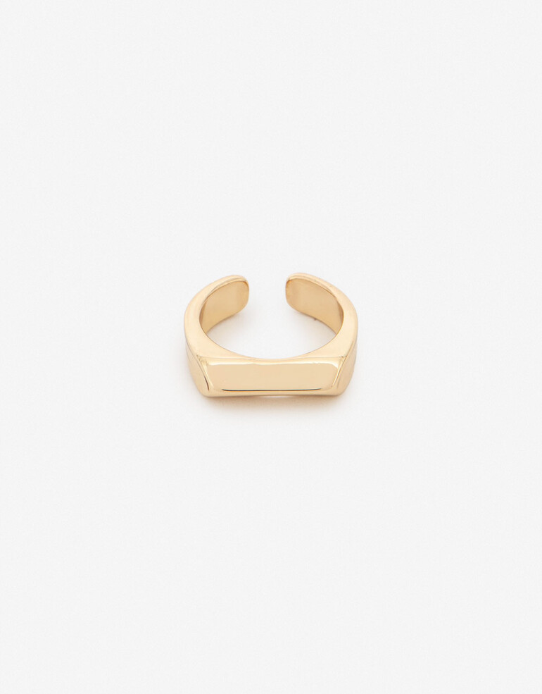 Anillos Medianos y Grandes Metal Anillo Metal Rectangular - Dorado