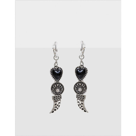 Aros Argolla Dije Cuerno Plateado Antique Silver