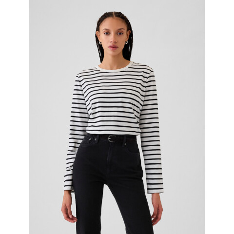 LS VINTAGE SET IN CREW WHITE BLACK STRIPE