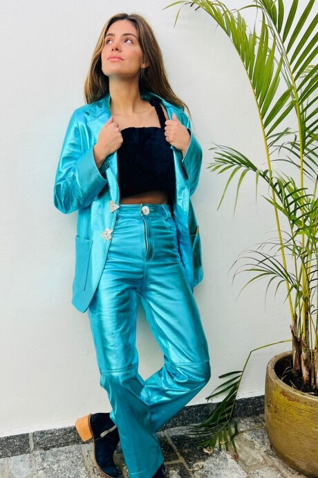 Leather Jeans Crawford Galácticos Celeste