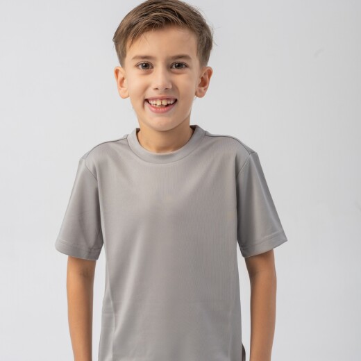 Remera Menpi Alta Calidad Running Niño Gris S/C