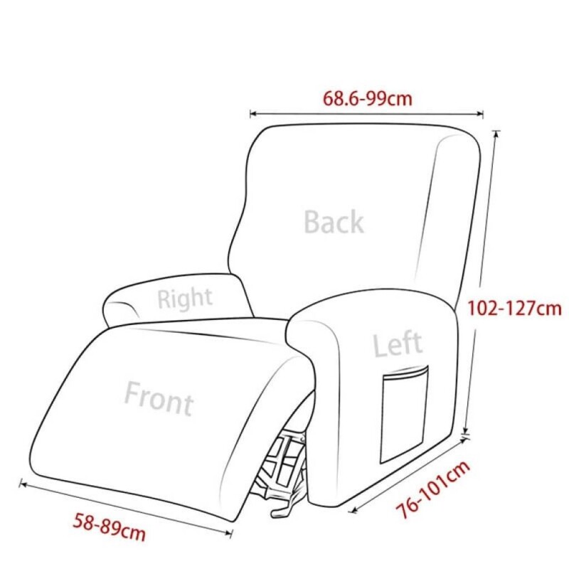 Funda sillón reclinable 1 cuerpo lisa gris claro