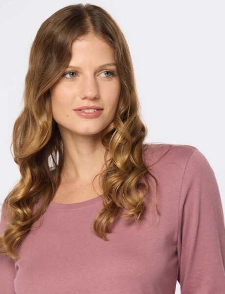 REMERA LISA MANGA LARGA Rosa Oscuro